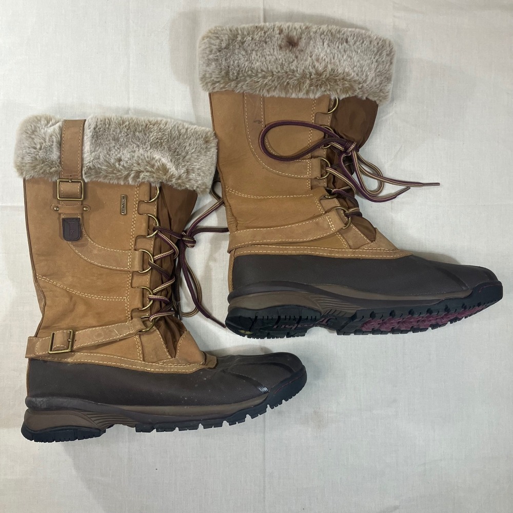 Jambu Wisconsin WJ18WIS34 Womens 9M Waterproof Snow Duck Boots Tan Faux Fur